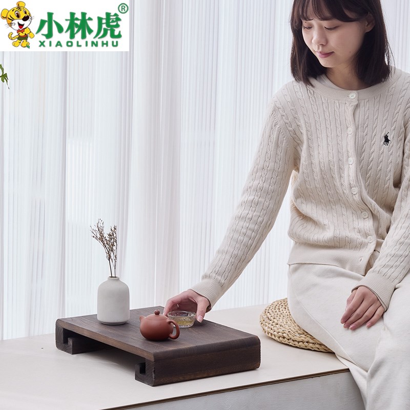 实木飘窗小桌子炕k几家用卧室坐地阳台茶桌矮桌榻榻米茶几简约茶