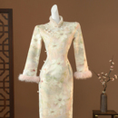 日常加绒款 国风旗袍女气质温柔收腰修身 新中式 回娘家2025秋冬新款