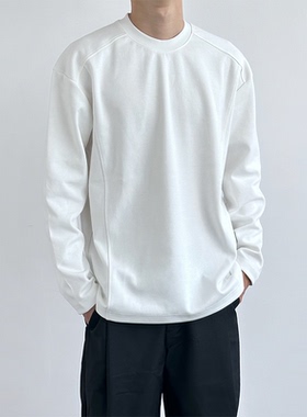 HMN Studio美式复古300g 重磅纯色短袖t恤男宽松简约cleanfit打底