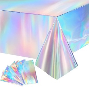 派對七彩金光一次性派對桌布鐳射炫彩桌布 tablecloth CDolorful
