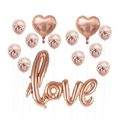Rose Gold Wedding Birtthday Party Balloons Happy Birthday Le