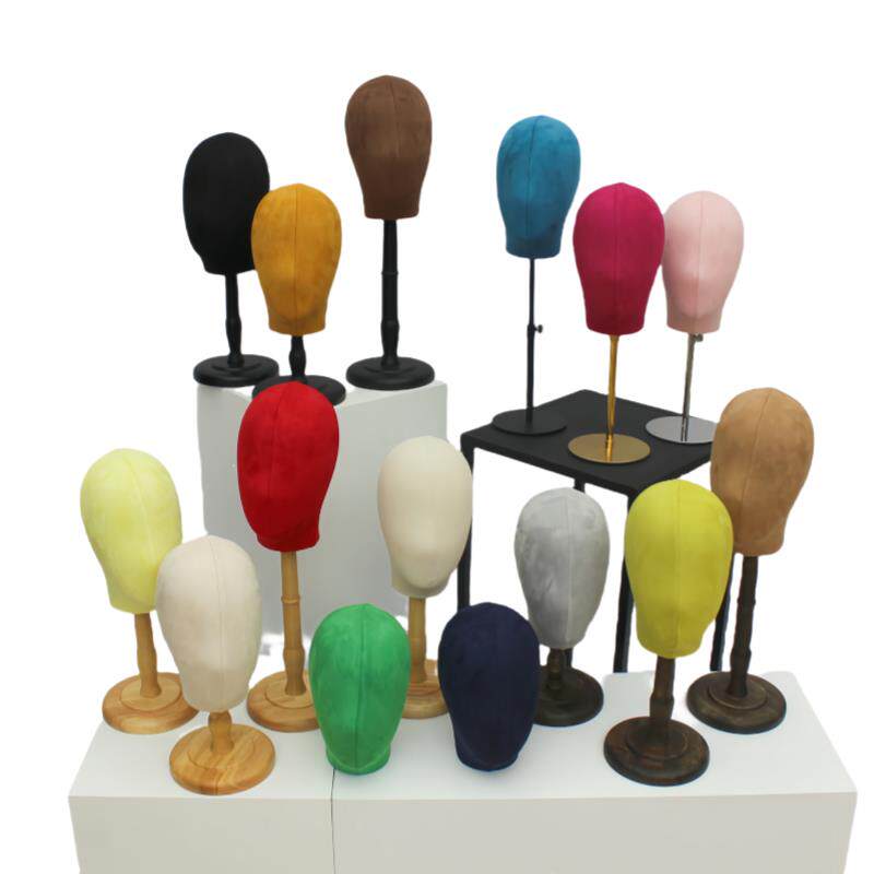 彩色鹿皮绒包布头模帽子展示架道具帽托 托帽架男女饰品道具展示