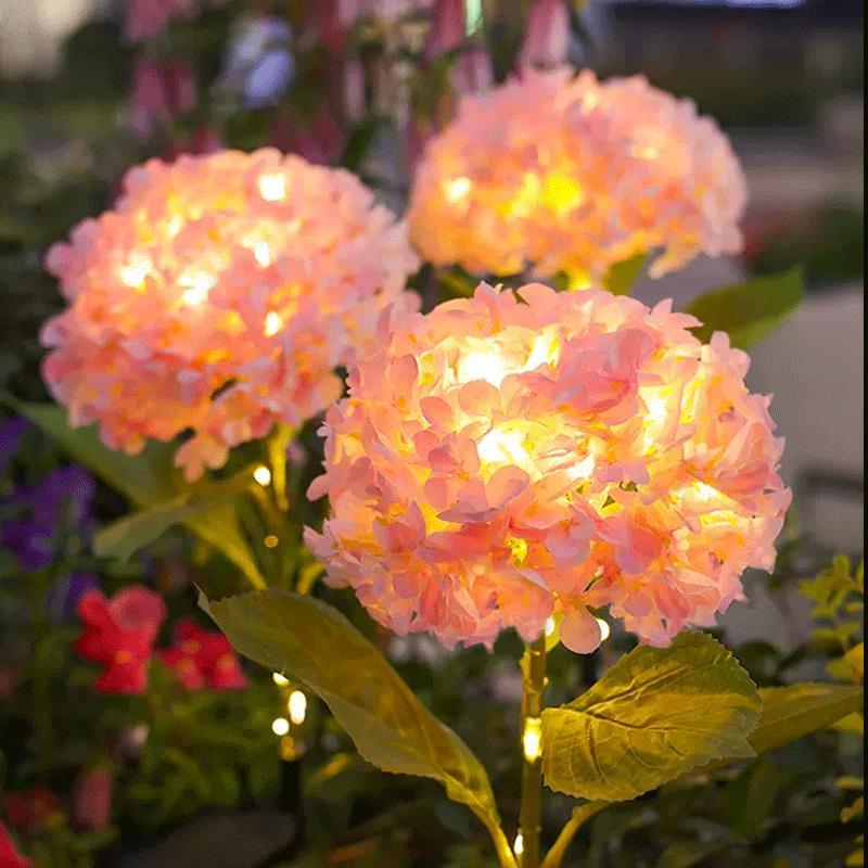 太阳能户外草坪灯防水院子阳台庭院氛围灯花园装饰灯彷真绣球花灯