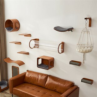 猫爬架墙壁式猫架子上墙猫咪阳台猫窝墙面猫爬柱猫跳台壁挂式猫墙