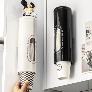 一次性杯子取杯器壁挂式水杯纸杯收纳置物架高颜值家用纸桶放置架