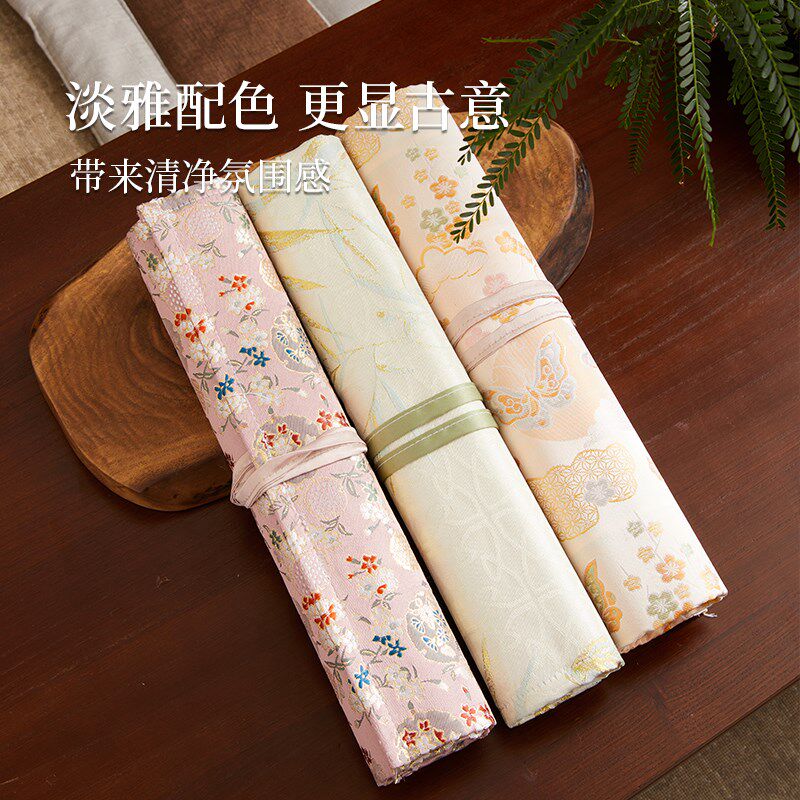 新中式毛笔专用笔帘卷笔袋竹竿编制笔帘毛笔卷帘古风带兜卷笔毛笔