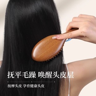 气垫按摩梳子头皮经络女士长发蓬松静电脱发家用防气囊檀木梳