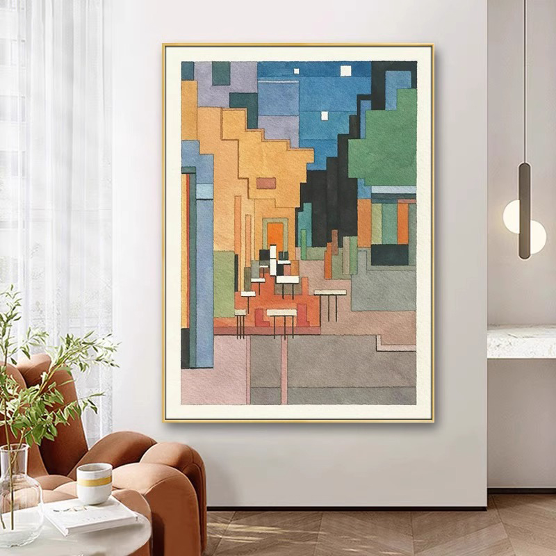 梵高世界名画客厅装饰画马赛克大幅落地画竖版玄关画过道走廊挂画图片