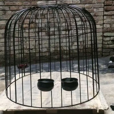 斗鸡笼子可折叠斗鸡罩笼斗鸡铁笼子加粗斗鸡手提笼鸡笼大号铁笼子