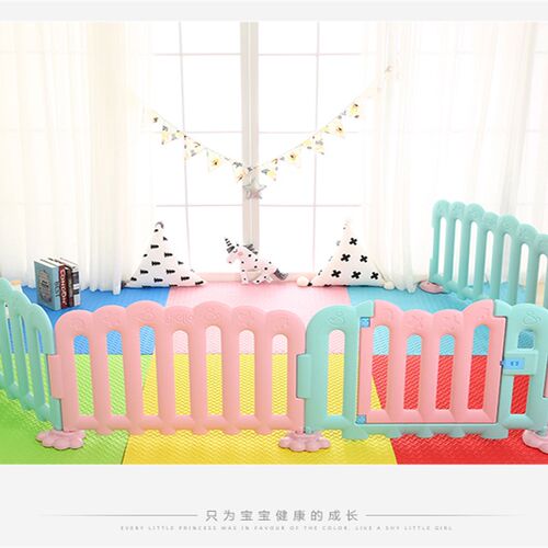 速发宝宝游戏围栏婴幼儿童防护栏杆带门室内家用学步围栏塑料安全