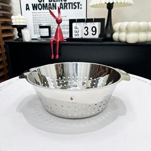 10不锈钢洗菜滤水篮水果洗菜篮沥水盆家用厨房圆形漏盆