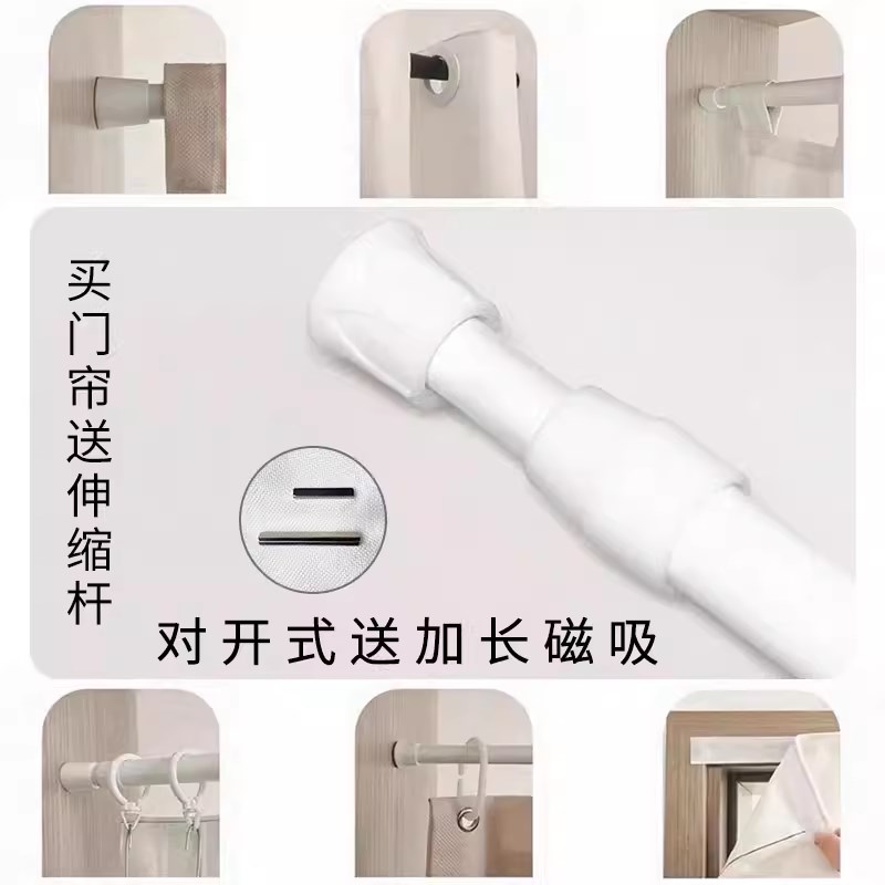 中式荷花莲花玄关入户隔断帘卧室家用卫生间门帘厨房半帘遮挡帘子