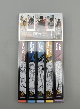 晨光斩神小方荧光笔5支/套方杆造型舒适软头学生用读书笔记标记重点画画手绘手账涂鸦高颜值动漫AHMU1631