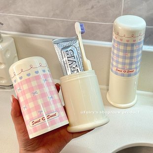 旅行洗漱杯便携情侣一对家用旅游牙具学生宿舍刷牙杯二合一漱口杯