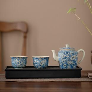 功夫茶具整套家用客厅一壶两杯茶壶茶杯茶盘中式 陶瓷茶具套装 复古