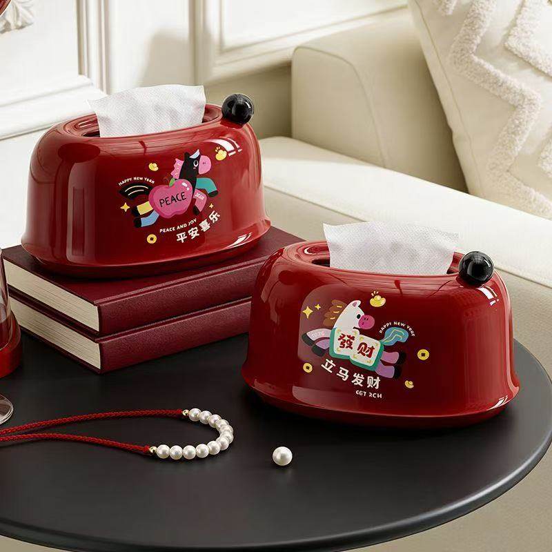 新年纸巾盒轻奢客厅茶几创意新款纸盒弹簧桌面家用餐巾纸收纳盒,收纳整理,纸巾盒,淘宝优惠券,粉丝福利购,淘宝优惠卷