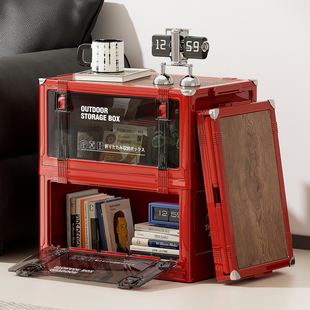 工业风翻盖收纳箱家用小型客厅床头柜大容量收纳柜储物箱储物柜