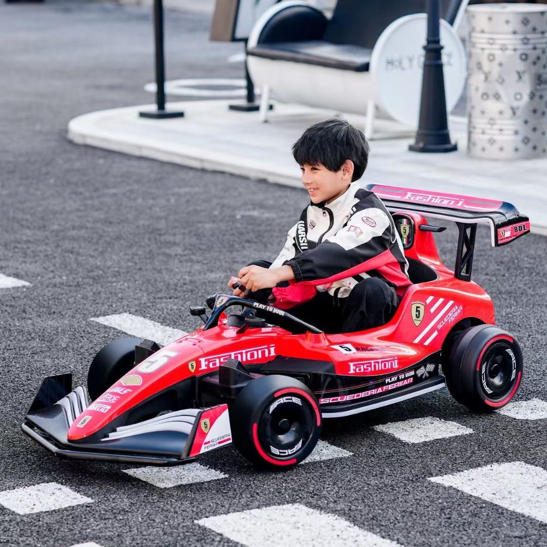 儿童电动F1赛车卡丁车遥控漂移儿童玩具童车四轮大人可坐四踏板