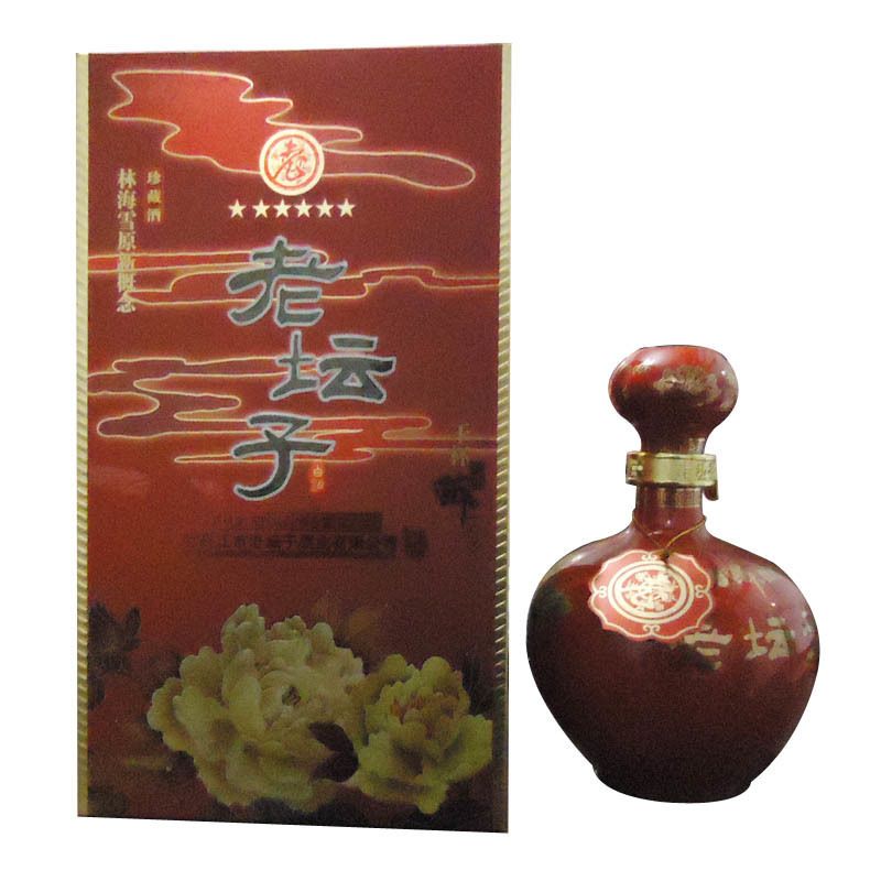 老坛子白酒 六星珍藏 浓香型53度一斤二两 高档礼盒陶瓷瓶牡丹江