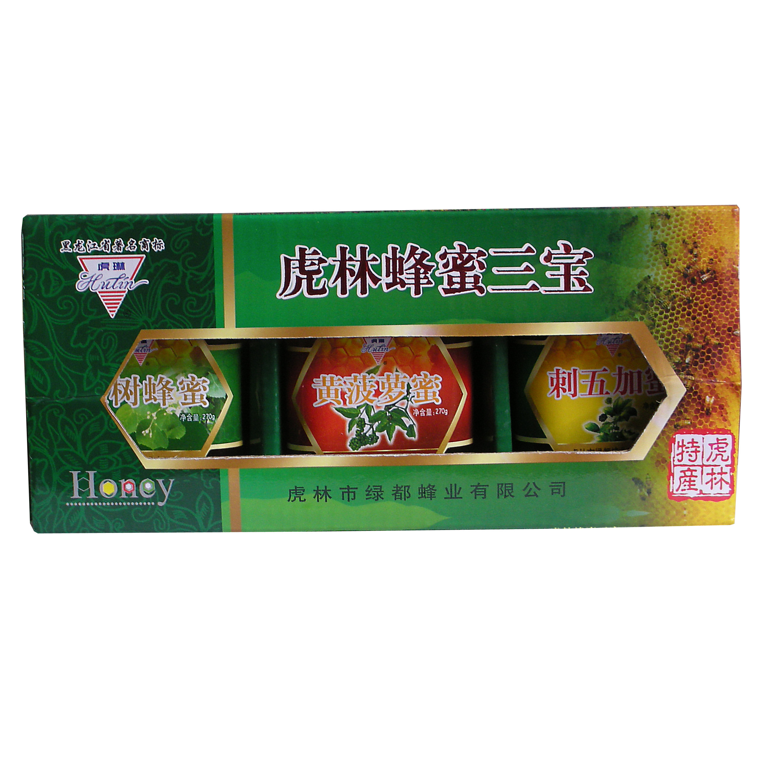 虎琳 虎林蜂蜜三宝270克*3瓶 段树蜜黄菠萝蜜刺五加蜜 绿都蜂业
