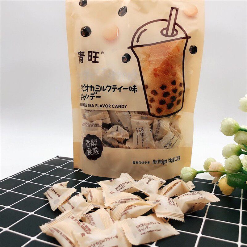 320克青旺珍珠奶茶味软糖夹心糖果独立包装休闲儿童小零食大礼包