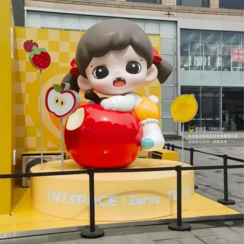 玻璃纤维卡通人物雕塑定制3D打印彩绘商场美陈大型文旅口袋公园摆