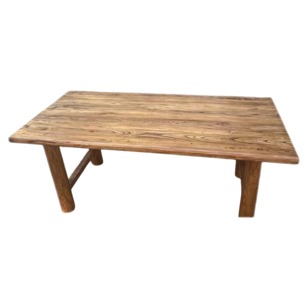 老榆木茶桌原木桌子老木板实木桌面复古吧台桌家用餐桌茶台大板桌