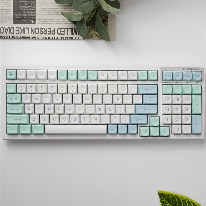 冰晶冰川主题MAC增补键帽pbt热升华xda十字轴61/64/87/84/104/108