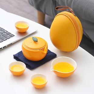 旅行茶具创意大吉大利一壶三杯快客杯便携户外家用功夫茶器泡茶壶