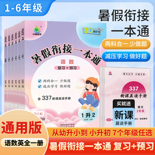 小橙同学2025新版小学暑假衔接语数英一本通复预习习知识衔接假期打卡幼小衔接一升二升三升四升五升六小升初暑假作业三合一练习册