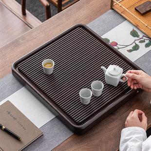 茶托家用整块花梨木茶海简约功夫茶具 茶盘实木小型小号茶台电木款