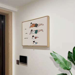 饰画儿童挂B画配电箱画电闸箱装 卡通简约超薄电表箱装 饰遮挡免打