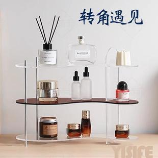 化妆品收纳桌面置物架亚克力多层杯子收纳架香水香薰蜡烛杂物架子