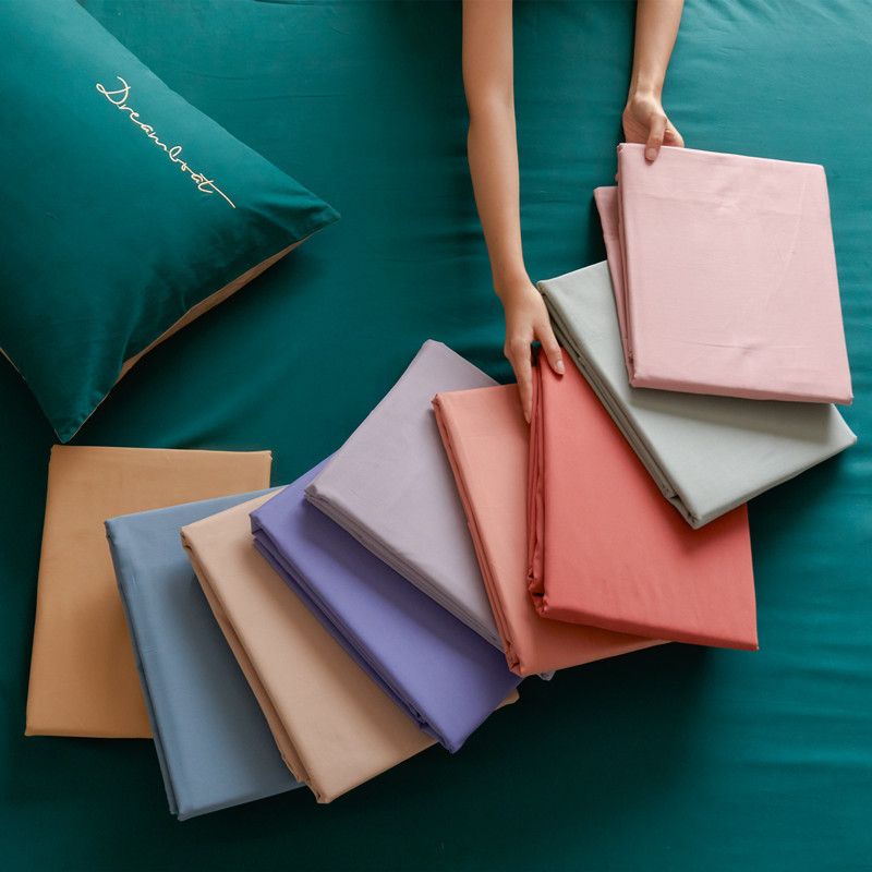 在耳边50支磨毛纯棉加厚床单单件双人纯色被单床笠1.8m/2.0m床