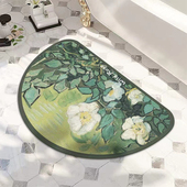 油画风浴室硅藻泥地垫吸水软垫防滑卫生间厕所脚垫防滑垫可擦地毯