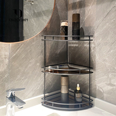 黑色浴室洗漱台墙角三角置物架卫生间台面厕所洗手台洗漱台收纳架