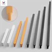 T型圆头衣柜门长拉手星空灰色实心铝合金加长黑色亮白色橱柜拉手