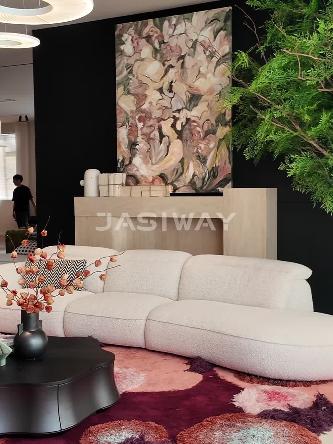 JASIWAY港湾沙发意式极简弧形模块2025新款布艺客厅环宸高级定制