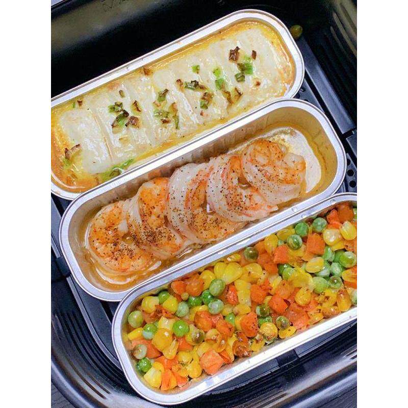 空气炸锅锡纸碗铝箔可重覆家用烤箱蛋糕长方形烘焙模具锡纸盒杯盘