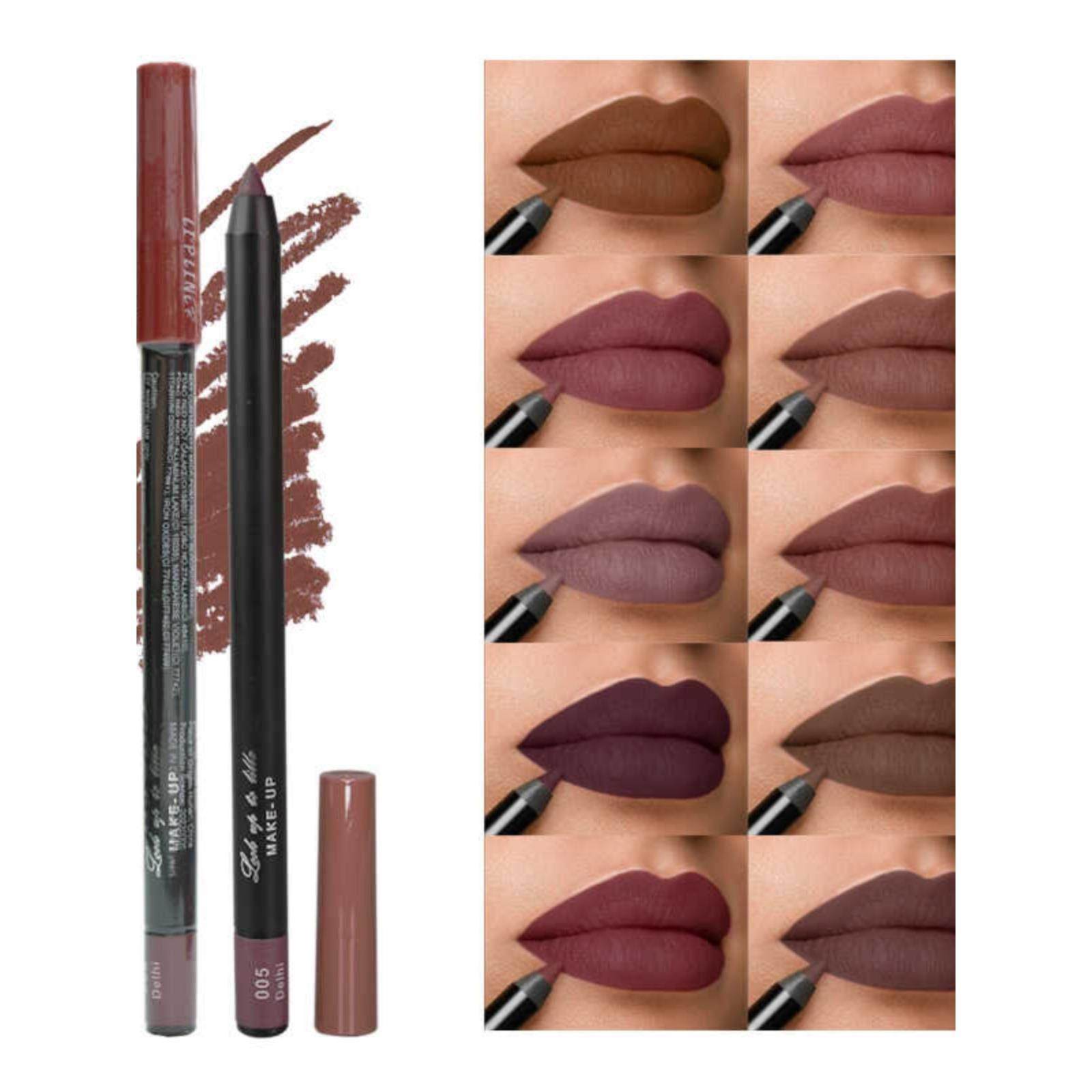 正品】黄黑皮欧美妆唇线笔 低饱和不沾杯防水持久口棕咖色黑色口