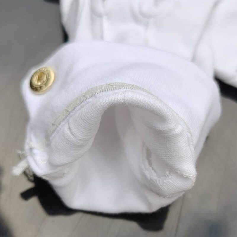 礼仪三筋带扣白手套礼宾开车纯棉盘珠文玩阅兵舞蹈棉布打台球手套