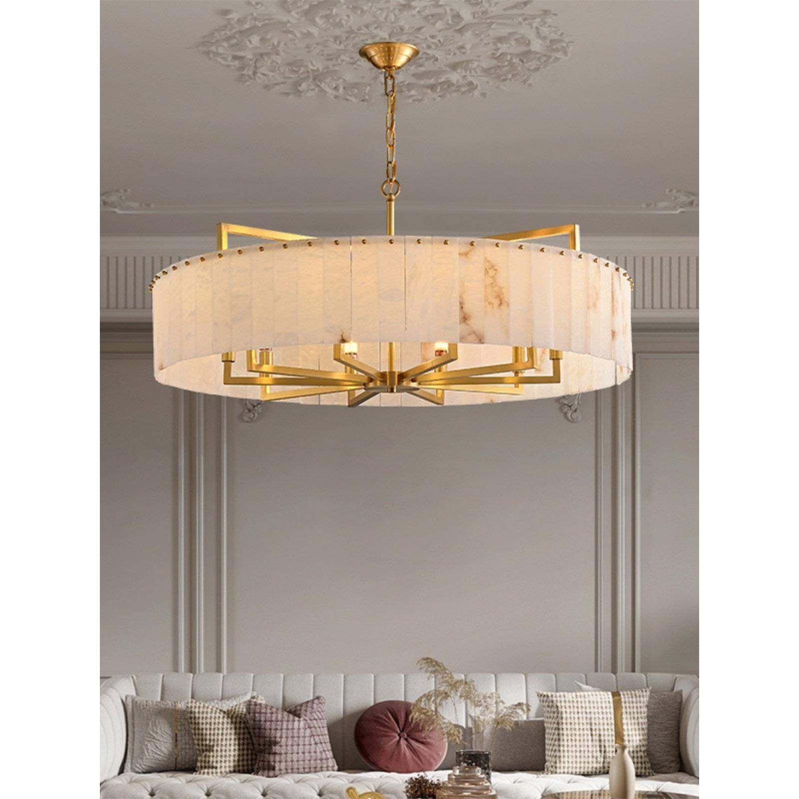 高端云石轻奢客厅吊灯全铜餐厅卧室配套后现代样板房简约大气灯具,家装灯饰光源,客厅吊灯,淘宝优惠券,粉丝福利购,淘宝优惠卷