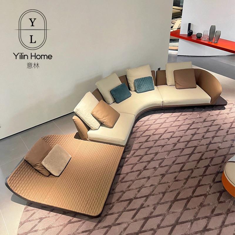 意式轻奢大平层Reflex法拉利沙发 别墅客厅弧形异形转角漂移沙发