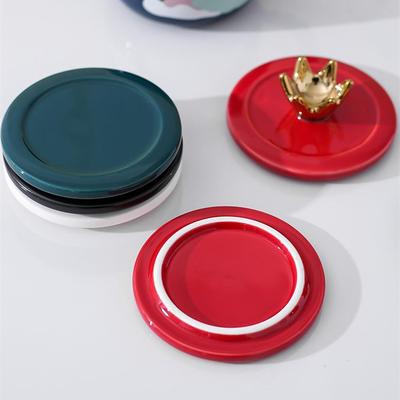 全盖不带缺口陶瓷杯盖 大号9cm无勺孔防尘马克杯通用盖茶盖水杯盖