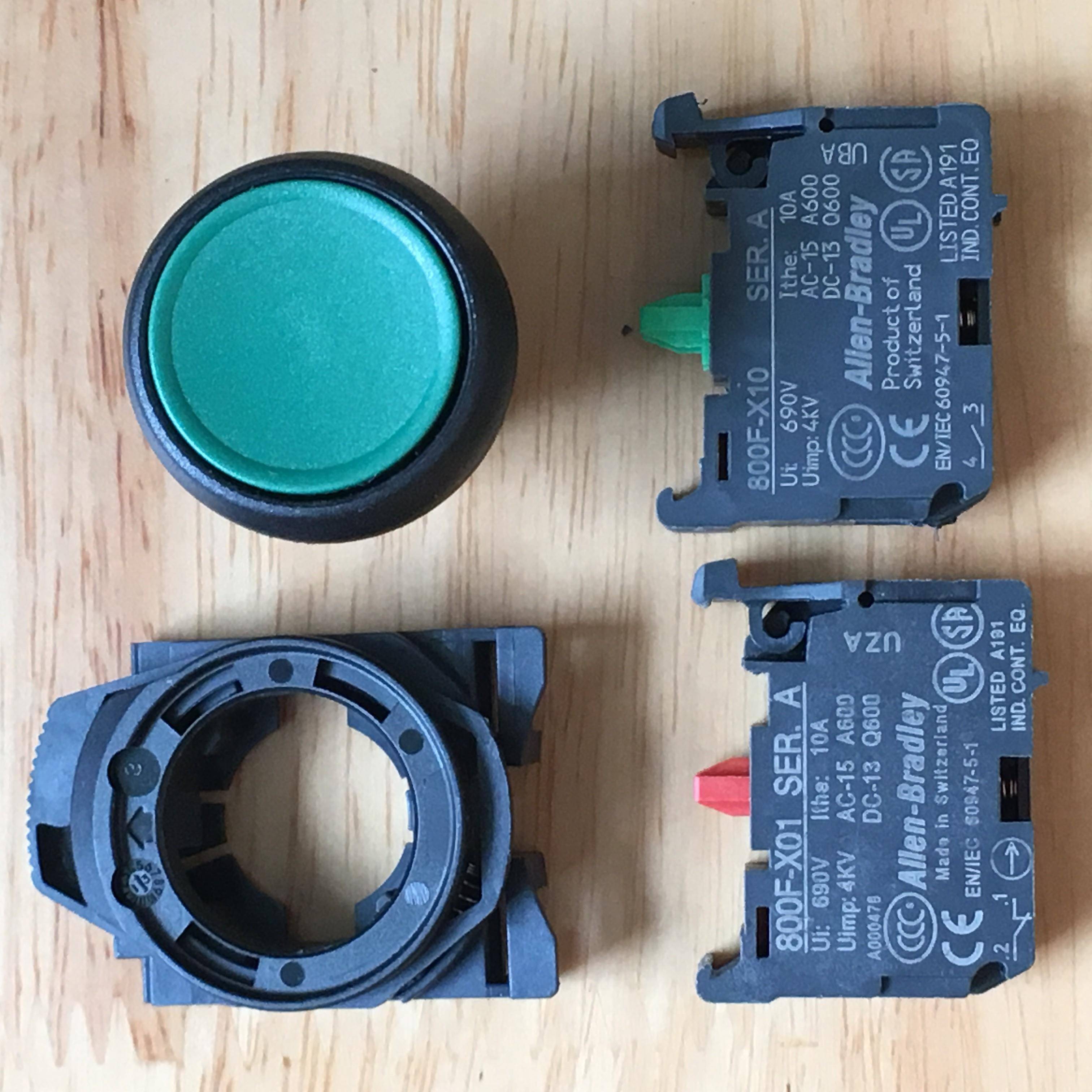 AB点动自复位按钮开关绿色 800FP-F3+800F-X10 -X01 F2 F4 F5 F6