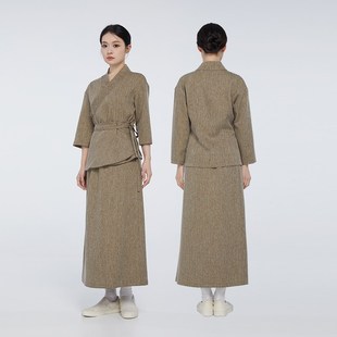 新中式餐饮工作服高端餐厅私房菜茶馆素食餐厅服务员工作服复古风