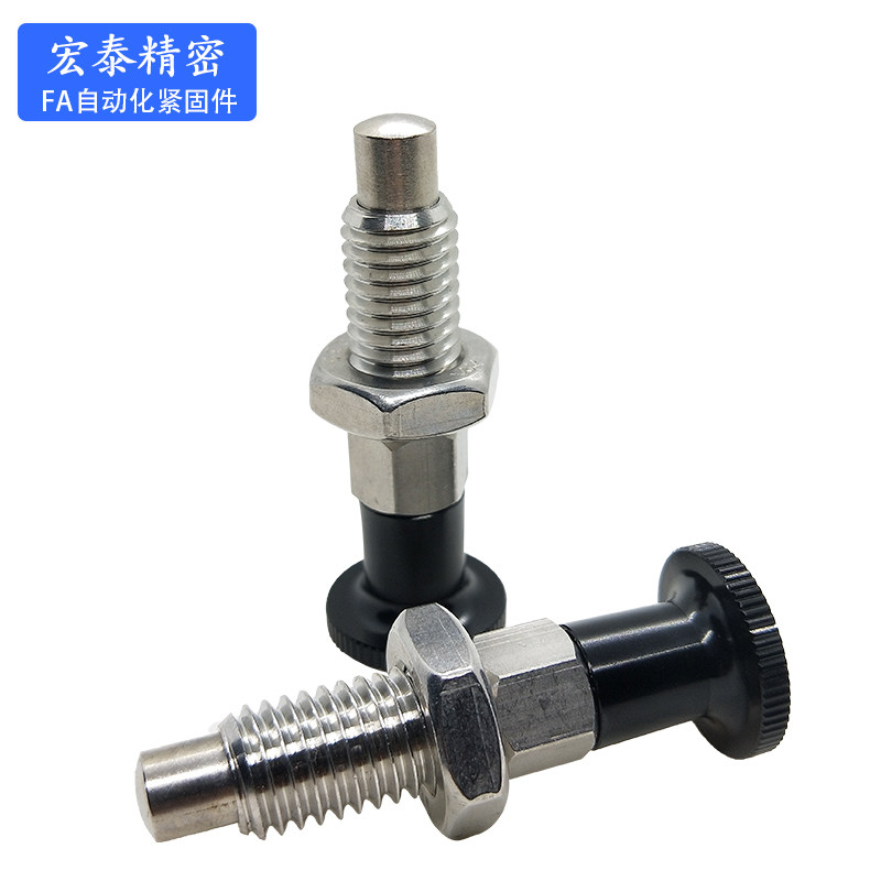 不锈钢分度销 旋转柱塞m6 PMXK8复位型 M12弹簧柱塞 粗螺纹分度销