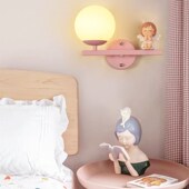 儿童房间床头护眼壁灯女孩男北欧简约客厅书房创意背景墙卧室灯具