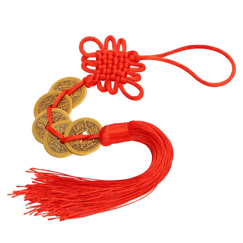 寅亥堂纯铜五帝钱挂件仿古真品黄铜钱币入户门对门槛石装修窗户挂