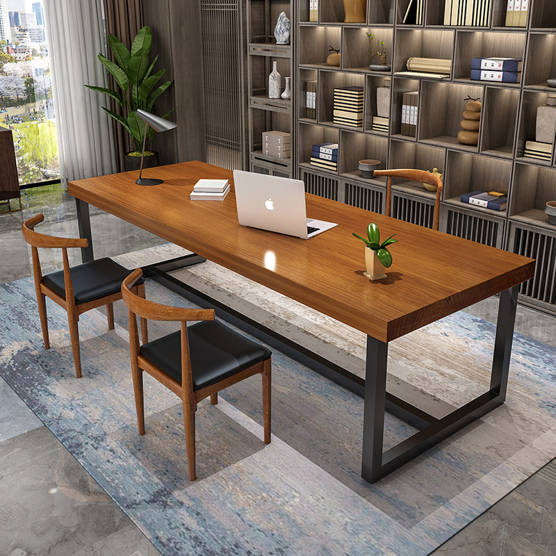 实木电脑台式桌办公桌简约小桌子学习桌一体桌家用写字台学生书桌